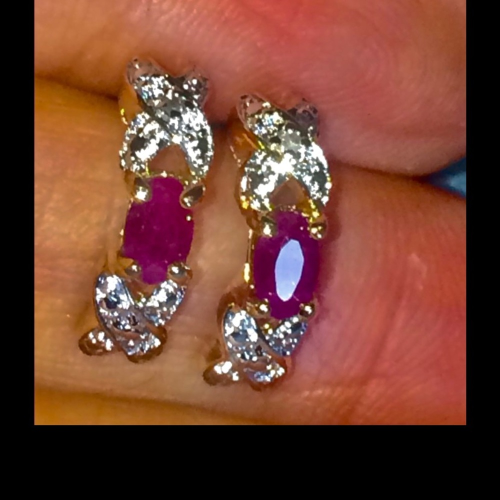 10k ruby earrings.